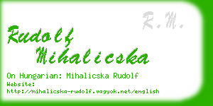 rudolf mihalicska business card